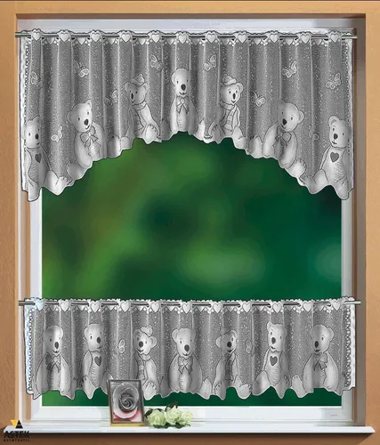 Gardinenbox Scheibengardine, Stangendurchzug (2 St), transparent, KIDS Scheibengardinen Set 2 Teilig 33520