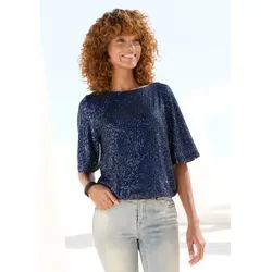 LASCANA Paillettenshirt mit weiten Ärmeln - Festliches Glitzershirt mit Allover-Pailletten-Dekor für einen strahlenden Auftritt. Bequem und figurumspielend, ideal für Partys und Feierlichkeiten.