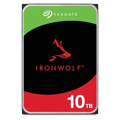 Seagate IronWolf 10TB, NAS interne Festplatte, 3.5 Zoll, 7200 U/Min, CMR, 256 MB Cache, SATA 6GB/s, silber, FFP, inkl. 3 Jahre Rescue Service, Modell: ST10000VN0008
