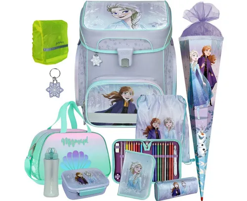 Scooli EasyFit Schulranzen 1.Klasse Mädchen (10-tlg) - Schulranzen für Mädchen mit ergonomischer Passform, leicht und rückenfreundlich. Mit Sicherheitsreflektoren und wasserabweisenden Taschen für optimalen Schutz und Komfort.