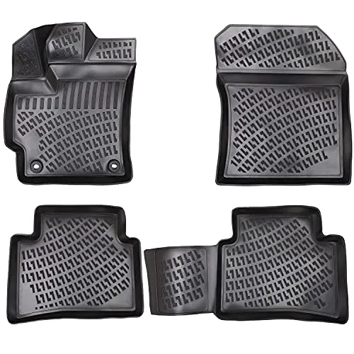 Elmasline 3D Gummimatten Set für Toyota RAV4 (2006-2013) - Hochwertige Fußmatten mit perfekter Passform für Ihr RAV4 III. Der extra hohe Rand schützt zuverlässig vor Schmutz und Flüssigkeiten. Pflegeleicht und langlebig aus strapazierfähigem TPE-Material. Inklusive Befestigungen für sicheren Halt.
