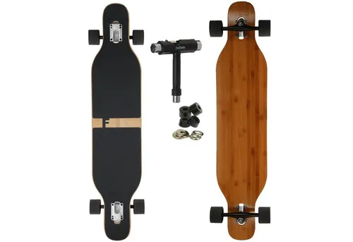 FunTomia Longboard Camber mit Drop Through und Flexstufen - Das FunTomia Longboard mit 106 cm Länge vereint Style und Funktionalität. Wähle zwischen 3 Flexstufen für individuellen Fahrkomfort. Ideal für Cruising und Tricks – perfekt für alle Skater!