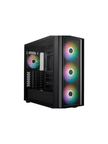 Cooler Master MasterBox 600 - E-ATX-Airflow-Gehäuse mit gehärteter Glaswand, 3 x 140 mm ARGB-PWM-Lüfter und USB 3.2 Gen 2x2 Typ-C, optimaler Luftstrom und Kühlerkapazität bis 420 mm