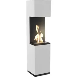 Kratki freistehender Biokamin Sierra | weiß | SIERRA/TUV - Kaminofen für stilvolles Ambiente, ideal für Wohnzimmer und Terrasse – genießen Sie die gemütliche Wärme und das moderne Design.