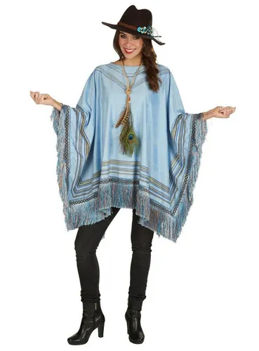 Metamorph Cowboy-Poncho Kostüm – Fasching & Karneval für Herren und Damen - Einteiliger Texmex Poncho mit Fransen in Einheitsgröße. Ideal für Kostümpartys und zum Verkleiden. Aus 100% Polyester für ein angenehm leichtes Tragegefühl.