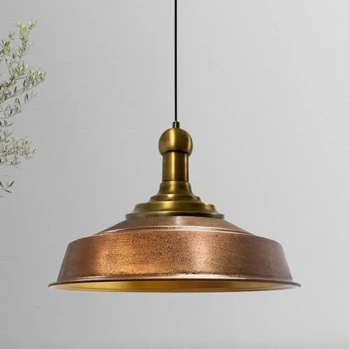 Bamyum Pendelleuchte Asletl-Knob Ø41 cm - Vintage Hängelampe aus Metall, ideal für stilvolle Wohnräume. Sanfte Beleuchtung und einfache Installation machen sie zum perfekten Highlight für Wohnzimmer, Küche oder Restaurant.
