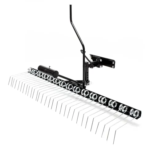 Wiltec Vertikutierer 120 cm für Aufsitzmäher - Vertikutierer für effiziente Rasenpflege mit 120 cm Arbeitsbreite und 15 Doppelstahlfedern zur optimalen Belüftung und Moosentfernung.
