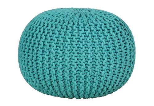 Pouf GUTMANN FACTORY - Moderner Sitz-Pouf in Türkis - Hocker aus 100% Baumwolle, vielseitig einsetzbar und leicht zu bewegen. Ideal für Schlafzimmer, Bad und mehr. Trendige Grobstrick-Optik in 8 Farben.