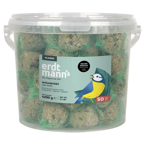 Erdtmanns 50 Meisenknödel Eimer für Wildvögel - Futter für Singvögel