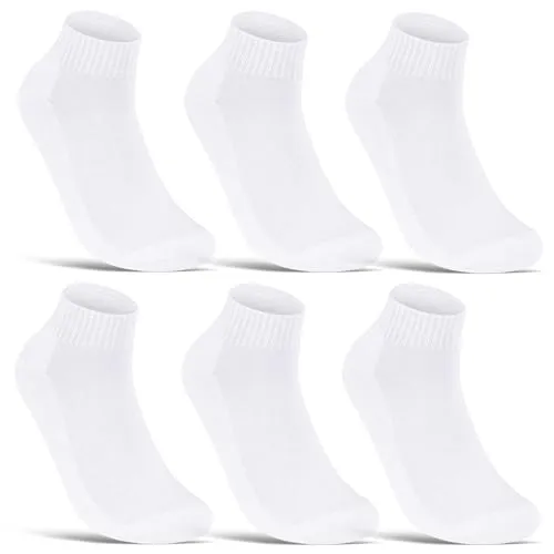 Paar Sneaker Socken Herren Weiß Quarter Sportsocken Gepolstert Frotteesohle Atmungsaktiv Baumwolle 16200 (43-46 Weiß) 6