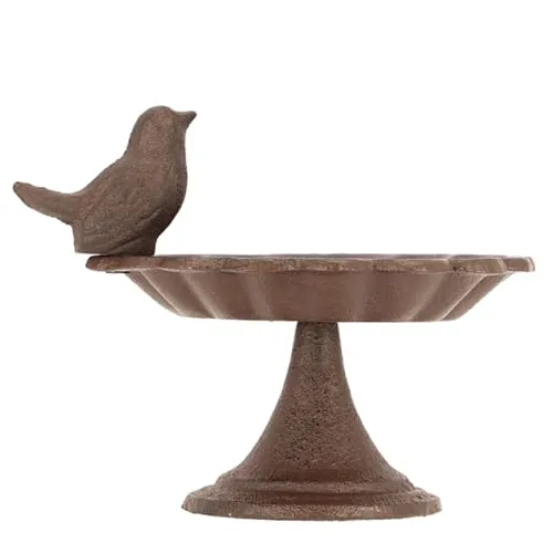 TOPANBIETER 999 Vogeltränke aus Gusseisen – Witterungsbeständig und Frostsicher - Kompakte Vogeltränke aus robustem Gusseisen, ideal für Wildvögel. Mit 13,6 cm Höhe und 15,1 cm Durchmesser eine perfekte Wasser- und Futterstelle, die Ihrem Garten einen dekorativen Akzent verleiht.