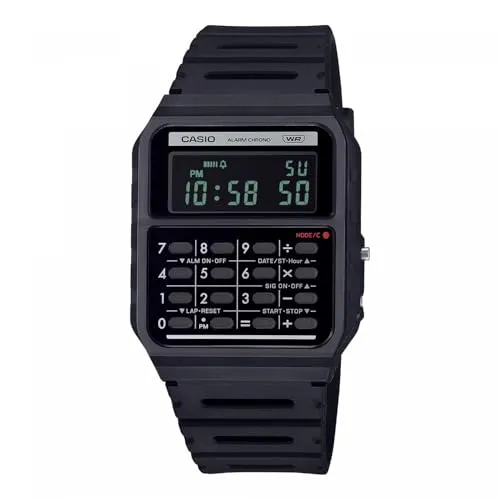 Casio Watch CA-53WB-1BEF - Armbanduhren für Herren mit vielseitigen Funktionen: Stoppuhr, Alarm und Rechner in einem stilvollen, schwarzen Design.