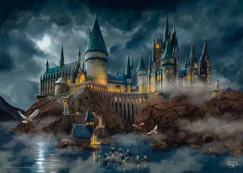 Schmidt Spiele 58577 Thomas Kinkade Harry Potter Hogwarts Castle Puzzle - Klassisches 1000 Teile Puzzle mit beeindruckendem Hogwarts Castle Motiv, ideal für Harry Potter Fans und Puzzle-Liebhaber ab 12 Jahren.