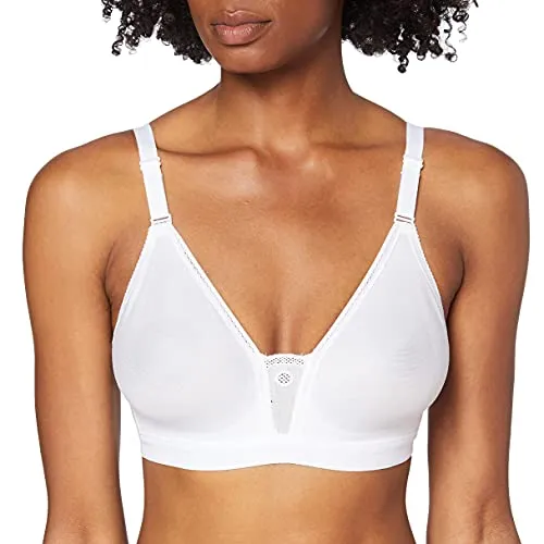 Triaction Damen Trophy N Sport-BH, Weiß (White), Gr. 80C - Funktionsunterwäsche mit vorgeformten Cups und atmungsaktiver Netzstruktur am Rücken für optimalen Halt und Bewegungsfreiheit, ideal für sportliche Aktivitäten.