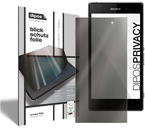 dipos I 2-Wege Blickschutzfolie kompatibel mit Sony Xperia Z1 Compact (Im Hochformat) 2 Stück I Sichtschutz-Folie Display-Schutzfolie Privacy-Screen - Schützt gegen seitliche Blicke