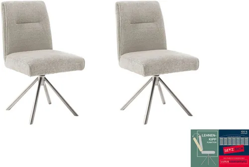 MCA FURNITURE DELANE Esszimmerstuhl 2er Set, creme - Elegante Esszimmerstühle im modernen Design mit hohem Sitzkomfort. Robustes Metallgestell und drehbare Sitzfläche für flexibles Sitzen. Ideal für stilvolle Ess- und Wohnbereiche.