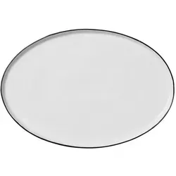 Broste Copenhagen Ovale Platte Salt (14533194) 26,5 x 38,5 cm - Teller aus glasiertem Steinzeug, ideal für Alltag und besondere Anlässe, backofen- und spülmaschinengeeignet.