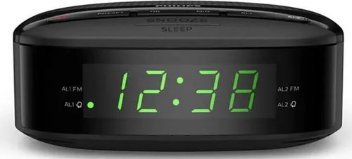 Philips Radiowecker schwarz - Digitalanzeige, 1000 g, ideal für pünktliches Aufstehen und moderne Schlafzimmergestaltung