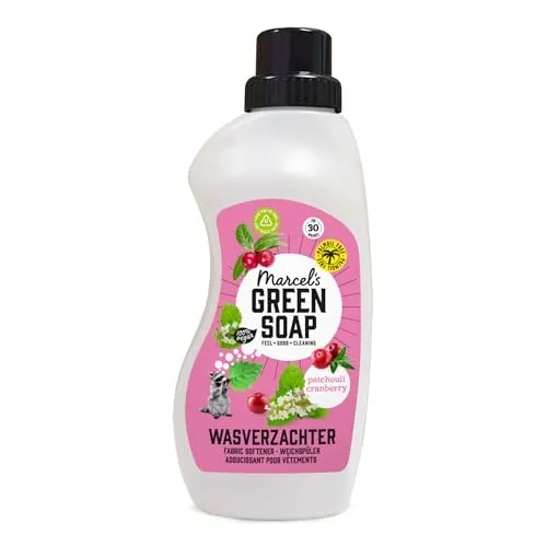 Marcel's Green Soap - Weichspüler Patschuli & Cranberry - Vegan - Mikroplastikfreie Formel - 100% recycelte Plastikflasche - Nachfüllbar - 30 Waschgänge - 750 ml