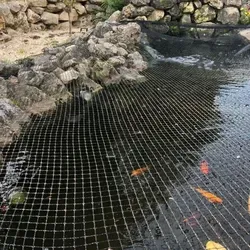 AquaOne Teichnetz feinmaschig 4x4m - Gartenteichnetz für effektiven Schutz vor Laub und Fischräubern, belastbar und witterungsbeständig, inkl. 10 Spießen für einfache Befestigung.