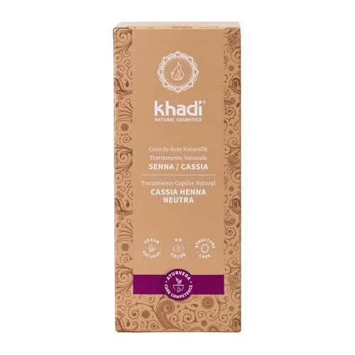khadi SENNA CASSIA Pflanzenhaarfarbe - Farblose Intensivpflege für Glanz, Volumen und Spannkraft - Naturhaarfarbe 100% pflanzlich & natürlich - 100g