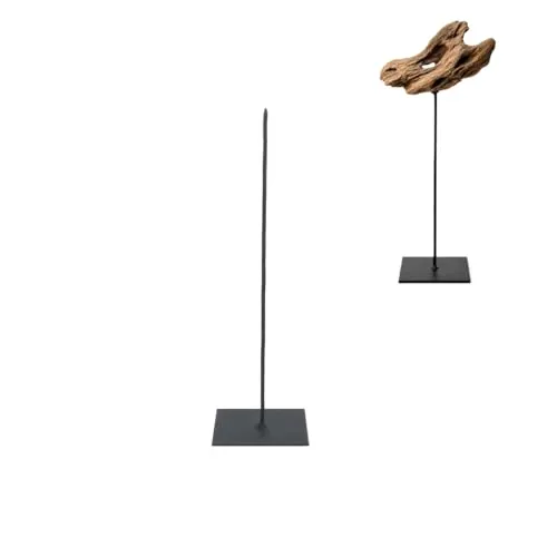 NaDeco Metallständer Skulpturenständer Deko Sockel Schwarz, 9x9x30 cm Dorn Ø5 mm, Treibholz, Skulpturen, Figuren, Kunstobjekte, Naturdeko, DIY, Dekoständer, Objektständer, minimalistisch modernㅤ