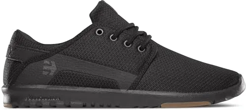 Etnies Scout Black / Black / Gum EU 40 - Schnürer mit atmungsaktivem Mesh-Obermaterial und elastischer Fersenstütze für optimalen Komfort und Atmungsaktivität. Ultraleichter Schuh für Abenteuer und Alltag!