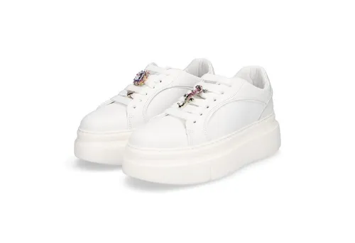 Gio+ Aria Schnürschuh – Eleganter Leder Sneaker in Weiß (41 EU) - Hochwertiger Sneaker aus Glattleder mit herausnehmbarer Innensohle für optimalen Tragekomfort und Gummisohle für besten Grip.