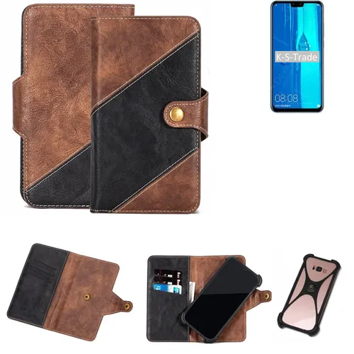 Handy Hülle für Huawei Y9 (2019) Wallet Case Cover Smartphone Braun