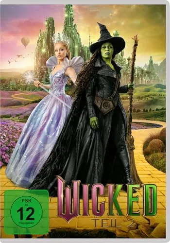 Wicked: Teil 2 (DVD) – Das epische Finale - Erlebe die packende Fortsetzung der Hexen von Oz! WICKED: TEIL 2 zeigt die dramatischen Konflikte zwischen Elphaba und Glinda. Ein visuelles Spektakel mit mitreißender Musik und beeindruckenden Darstellern.