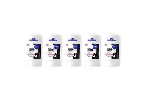 Nivea Deo-Stift Black & White Invisible Clear Deo Stick 5 x 50ml, 5-tlg.