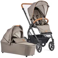 GESSLEIN Kombikinderwagen FX4 Soft+ Style Babywannen Set taupe - vielseitig nutzbar ab Geburt bis 4 Jahre, mit flachem Liegesystem und UV-Schutzverdeck