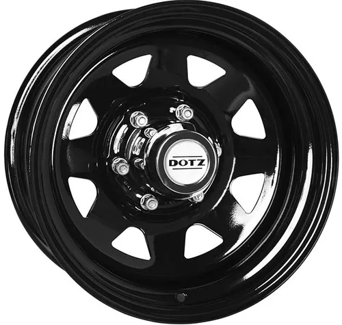 Dotz Dakar black Stahlfelge 7x16 ET5 - LK5/150 ML110 - Robuste 7x16 ET5 Stahlfelge in Schwarz, ideal für Offroad-Fahrzeuge und anspruchsvolle Gelände, sorgt für optimale Stabilität und Sicherheit.