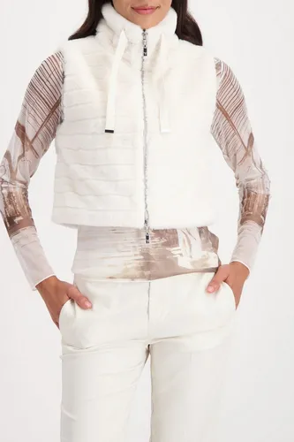 Monari Fellimitatweste Weste fake fur Regular fit mit Stehkragen