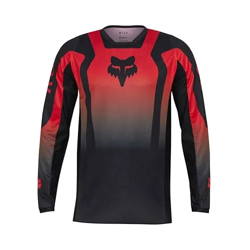 FOX 180 Shield Motocross Jersey M - Motocross-Jersey in schwarz-weiss-rot, leichtes, feuchtigkeitsableitendes Material für trockenen Komfort und Mesh-Einsätze für optimale Belüftung.