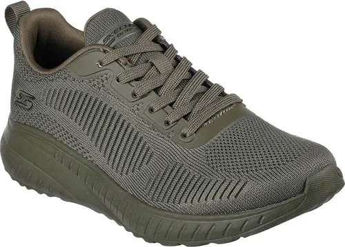 Skechers Bobs Squad Chaos - Face Off 117209-OLV Sneaker für Damen in Olivgrün - Sneaker für Damen mit veganem Obermaterial aus Funktionsmesh und gepolsterter Memory Foam Einlegesohle für höchsten Komfort. Ideal für Freizeit und Sport.