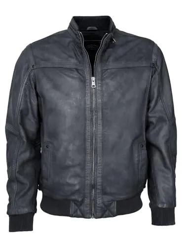 Blouson JCC "31020348", Herren 3XL, grau (graphite) - Funktionsjacke aus 100% Lammleder mit edlem Design, bequemer Passform und praktischen Druckknopf-Seitentaschen. Ideal für stilvolle Outfits.