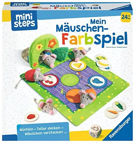 Ravensburger ministeps 4170 Mein Mäuschen-Farbspiel - Gesellschaftsspiel für Kinder ab 2 Jahren, fördert Bewegungsfreude und Farbenlernen durch lustiges Versteckspiel mit süßen Stoffmäusen.