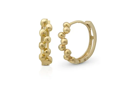 Suzan Gold Creolen-Set 375er Gold Huggies – Kugeldesign aus Echtgold - Elegante Popcorn Creolen aus 375er Gelbgold, leicht und ideal für jeden Anlass. Perfekte Ergänzung für Ihr Schmuckstück!