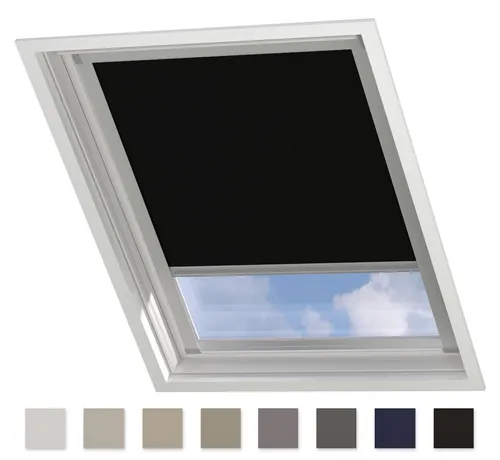 DTCH® Dachfenster verdunkelungsrollo für Velux MK10 schwarz mit Führungsschiene, rollo für dachfenster, verdunkelungsrollo dachfenster