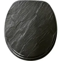 Sanilo WC-Sitz Granit - moderner Toilettendeckel mit einfacher Montage - Toilettendeckel aus hochwertigem Holz, pflegeleicht und bequem. Das elegante Granitdesign sorgt für einen modernen Look in Ihrem Badezimmer.