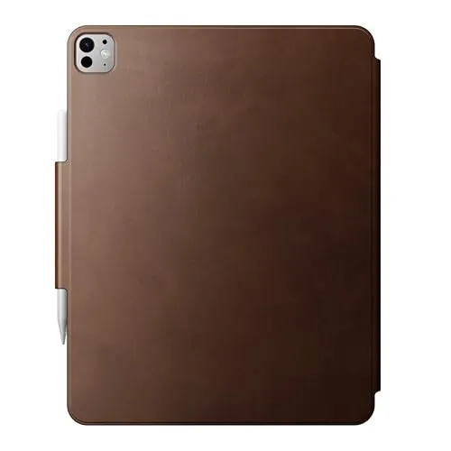 Nomad Moderne Leder Folio Hülle für iPad Pro 13 Zoll (2024) - Braun - Tablet-PC-Zubehör – Edle Lederhülle mit Multi-Stand-Funktion und Schutz vor Kratzern, ideal für kreatives Arbeiten und elegantes Design.