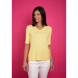 V-Shirt SEIDEL MODEN Damen Gr. 40 - Vanille Jersey - Hüftlanges, figurumspielendes V-Shirt aus elastischem Jersey für optimalen Tragekomfort. Made in Germany - ideal für einen casual Look!