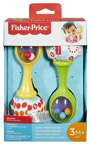 BLT33 - Fisher-Price Babys Rumba-Rasseln mit Stoffenden neu OVP