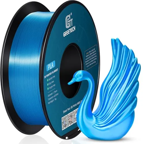 GEEETECH PLA Silk filament 1.75mm, 3D Drucker Filament PLA 1kg Spool (sky blue)