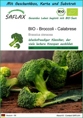 SAFLAX Gemüsesamen SAFLAX - Geschenkset - BIO - Broccoli - Calabrese