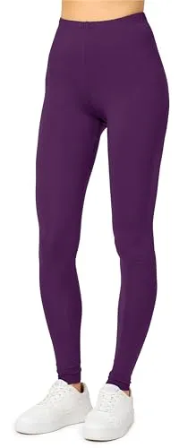 Merry Style Damen Lange Leggings aus Viskose MS10-143 (Pflaume, M)