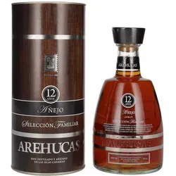 Arehucas 12 Años Añejo Rum - Rum, zwölf Jahre in Eichenfässern gereift, bietet ein unvergleichliches Aroma und Geschmack. Ideal für Genießer und Sammler!