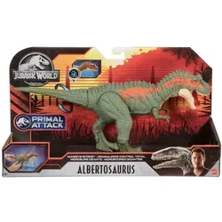Jurassic World Gewaltiger Beißer Albertosaurus - Spielfigur mit 'Urzeit-Attacke' für spannende Dinosaurierkämpfe, bewegliche Gelenke und realistische Details für Kinder ab 4 Jahren.