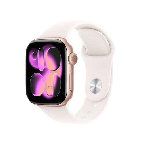 Apple Watch Series 11 42 mm Roségold mit Sportarmband S/M - Smartwatch mit EKG-Herzfrequenzmesser und präzisen Schlafmessungen, ideal für Fitness und Gesundheit. Immer im Blick: Benachrichtigungen auf dem Always-on-Display.